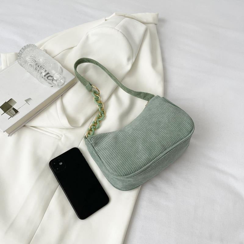 Sac Tissu Velours Côtelé Artistique Minimaliste — Luxury FuturaTrend