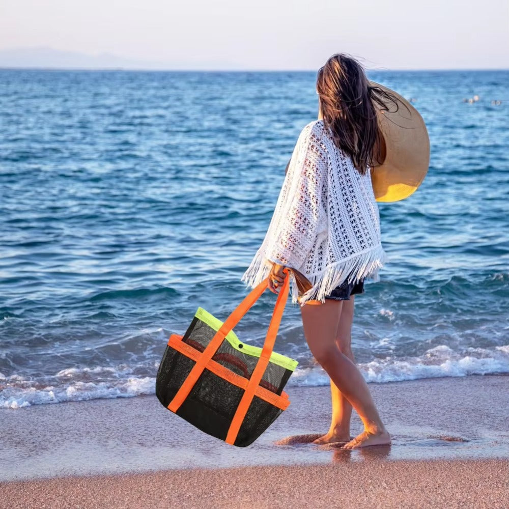 Sac de Plage Tote Portable Respirant - Pliable Grande Capacité Séchage Rapide