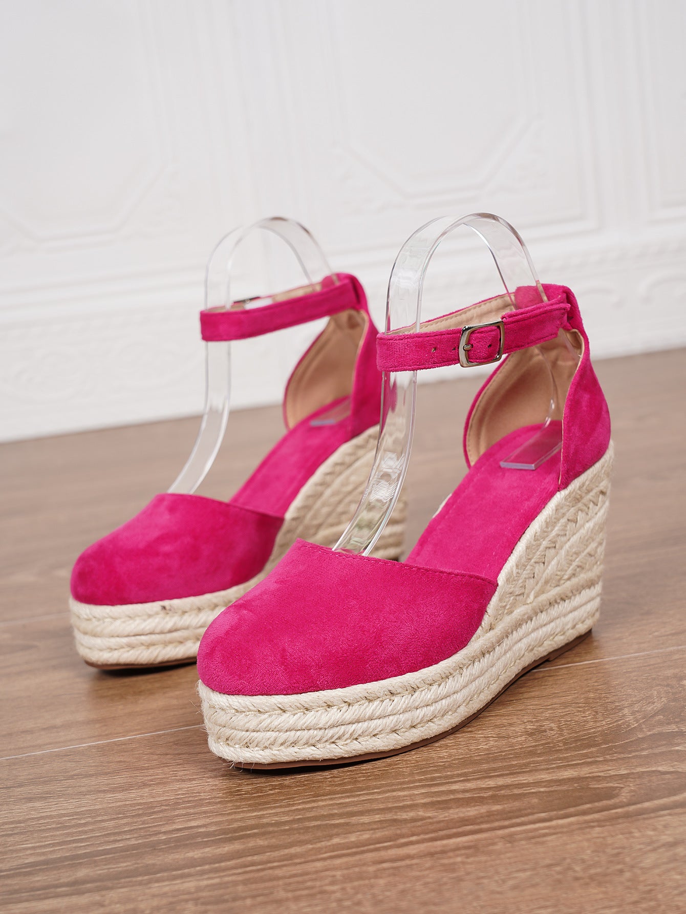 Women's Summer Platform Espadrille Sandals - Suede Ankle Strap