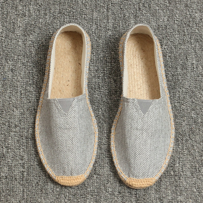 Espadrilles Homme Lin Été - Chaussures Artisanales Semelle Toile