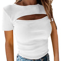 Cut-Out Bust Short Sleeve Top - Sexy Style