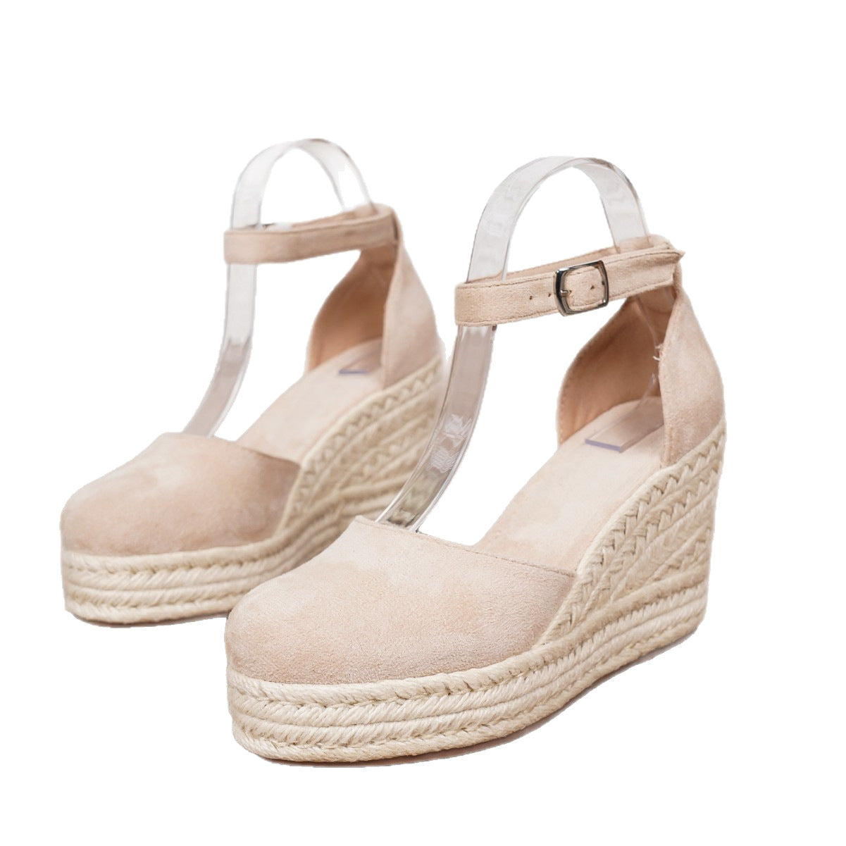 Women's Summer Platform Espadrille Sandals - Suede Ankle Strap