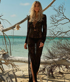 Robe de Plage Crochet Tricotée Longue — Paréo Cover-Up Femme Été 2026