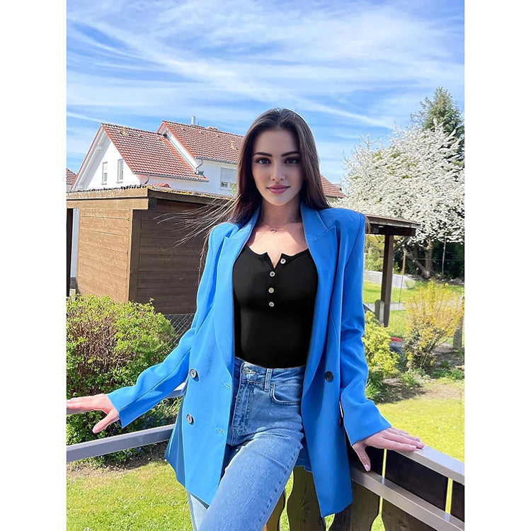 Combinaison Boutonée Manches Longues Coton Côtelé Femme