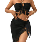 Bikini Halter À Jupe Franges Sexy — Maillot de Bain Deux Pièces Femme Été 2026