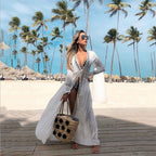 Robe de Plage Crochet Tricotée Longue — Paréo Cover-Up Femme Été 2026