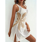 Robe Cover-Up Crochet Tricotée Jacquard Anti-UV — Robe de Plage Femme Été 2026