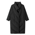 Women's Long Black Down Jacket – Avant-Garde SoHo Style | FuturaTrend