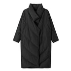 Women's Long Black Down Jacket – Avant-Garde SoHo Style | FuturaTrend