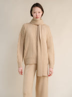 Cashmere Mix Ribbed Scarf-0