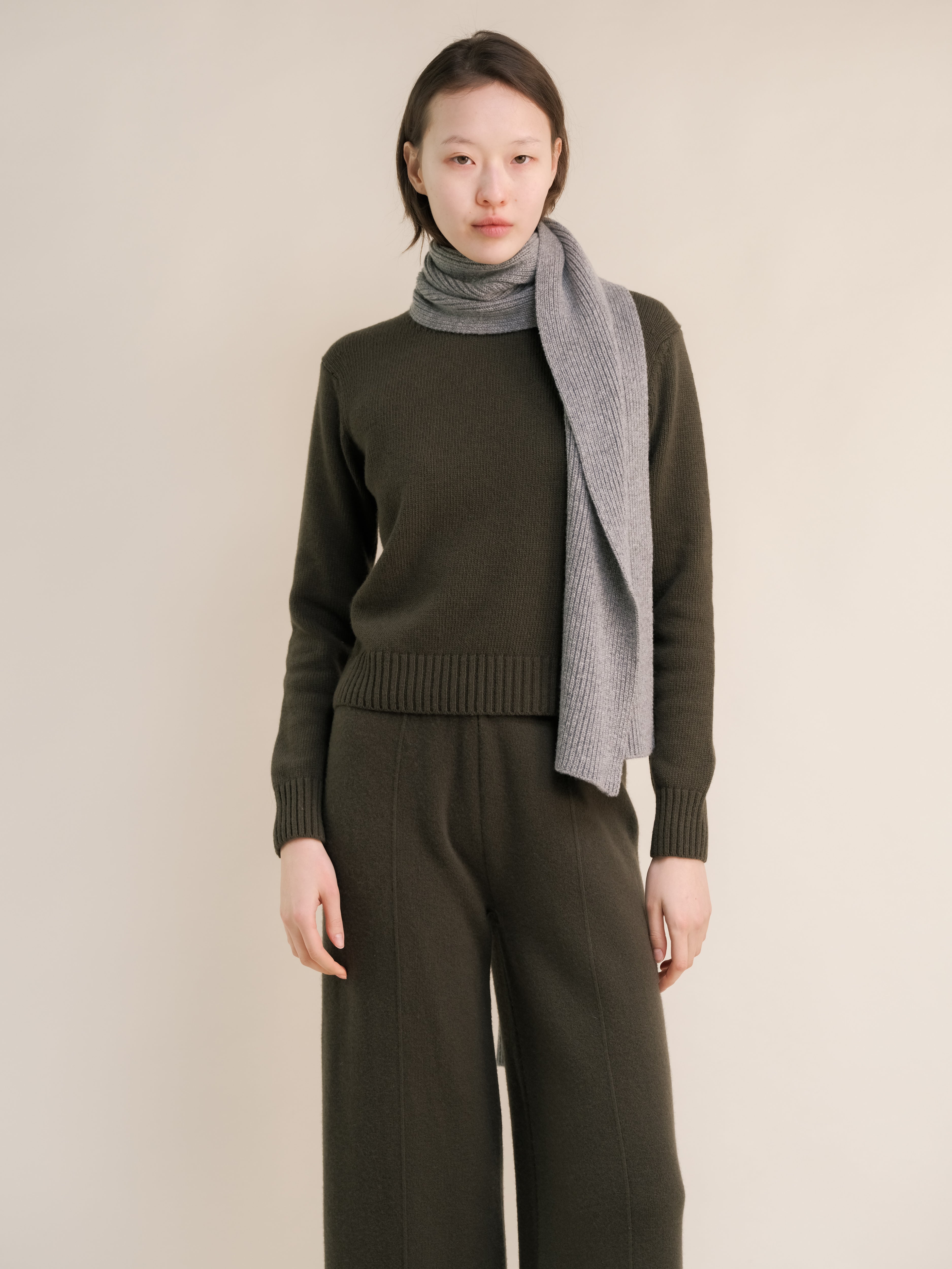 Cashmere Mix Ribbed Scarf-3