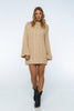 Women's Oversized Cable Knit Sweater Dress — 100% Cotton, Relaxed Fit, One Size S-2XL