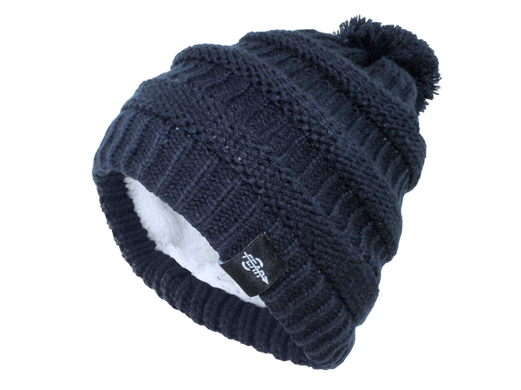 Women's Warm Pom-Pom Hat – Plush Lining & Cable Knit Winter