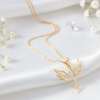 Gold plated clover necklace Minimalist Necklace for Men & Women-2