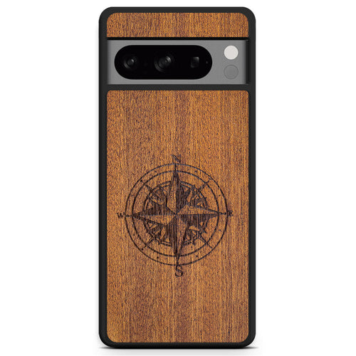 Coque iPhone Bois Compass - Protection Premium Écologique Gravée