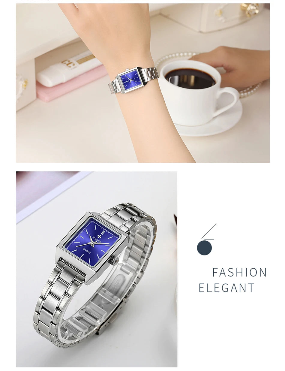 Montre Femme Rectangulaire Luxury — Bijou-Montre Dress Élégant