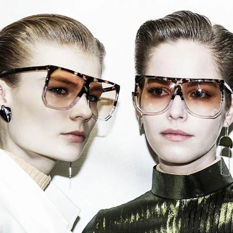 Lunettes de Soleil Oversize Femme - Design Luxury Noir