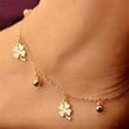 Bracelet de Cheville Bohème Fleurs et Clochettes - Bijou de Pied