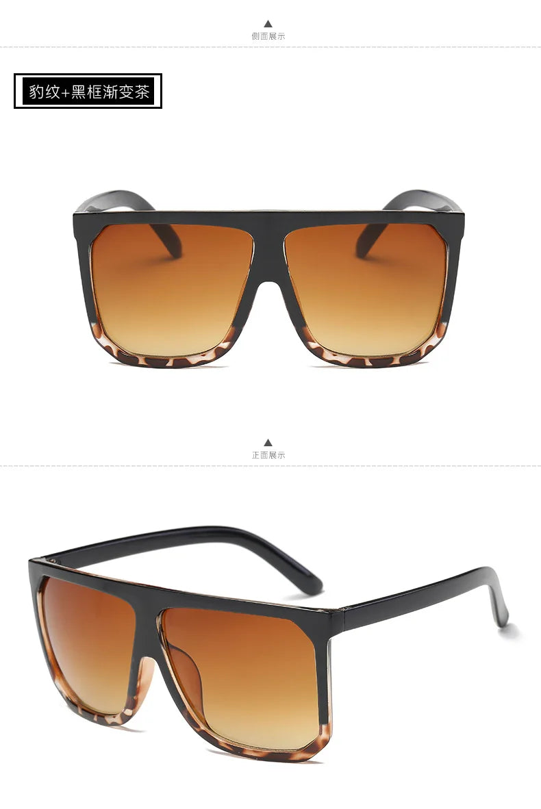 Lunettes de Soleil Oversize Femme - Design Luxury Noir