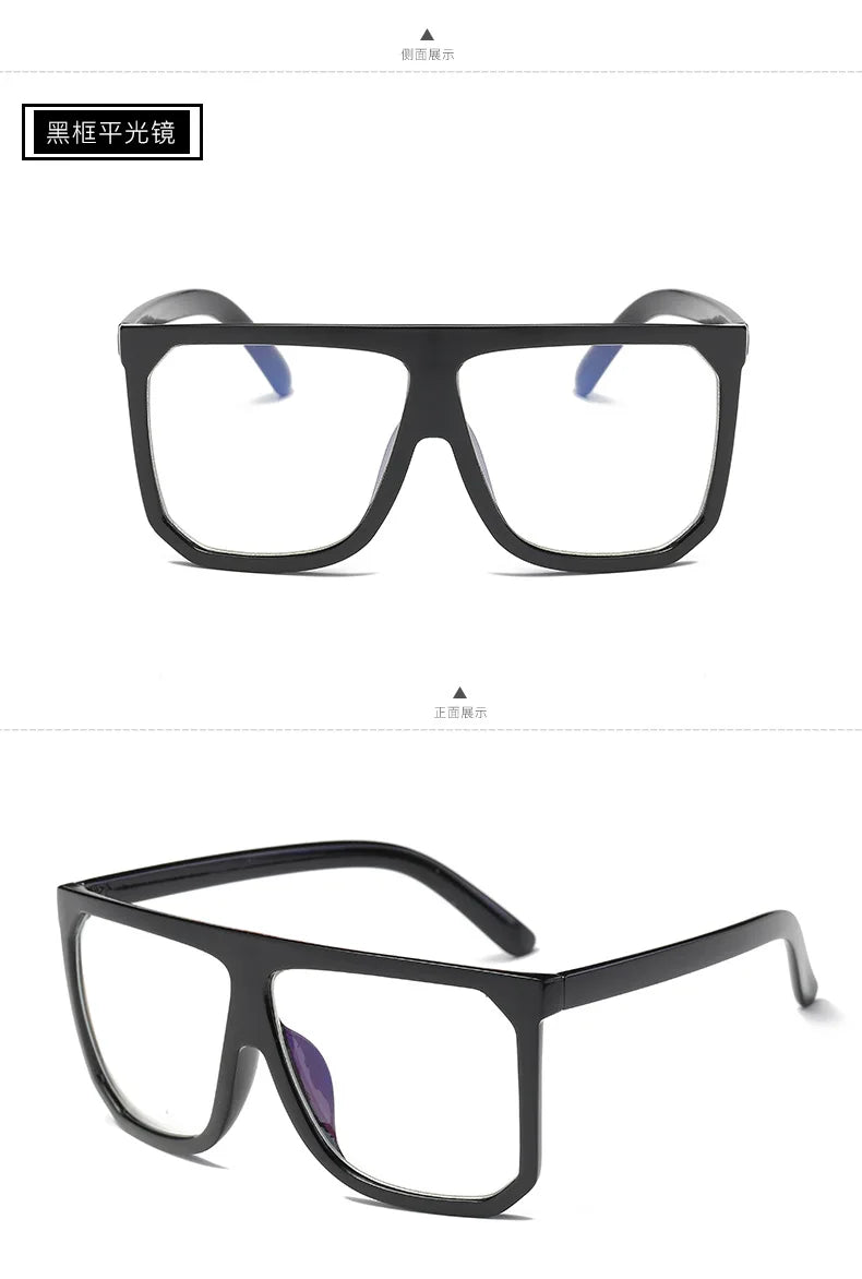 Lunettes de Soleil Oversize Femme - Design Luxury Noir