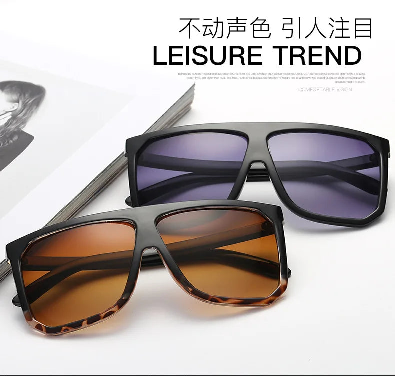 Lunettes de Soleil Oversize Femme - Design Luxury Noir