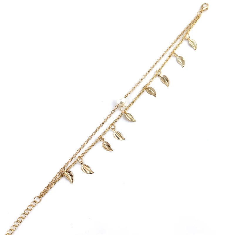 Bracelet de Cheville Bohème Fleurs et Clochettes - Bijou de Pied