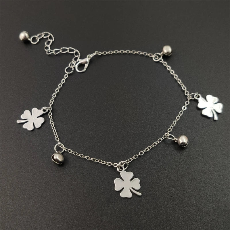 Bracelet de Cheville Bohème Fleurs et Clochettes - Bijou de Pied