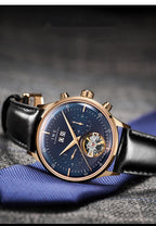 Montre Homme Automatique Cuir & Verre Saphir — Mécanique Luxury 3ATM