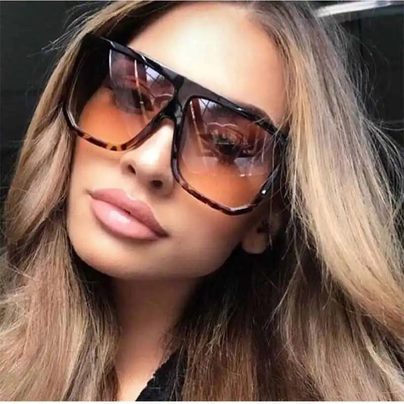 Lunettes de Soleil Oversize Femme - Design Luxury Noir