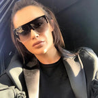 Lunettes de Soleil Femme Oversize Noir — Design Luxury UV400