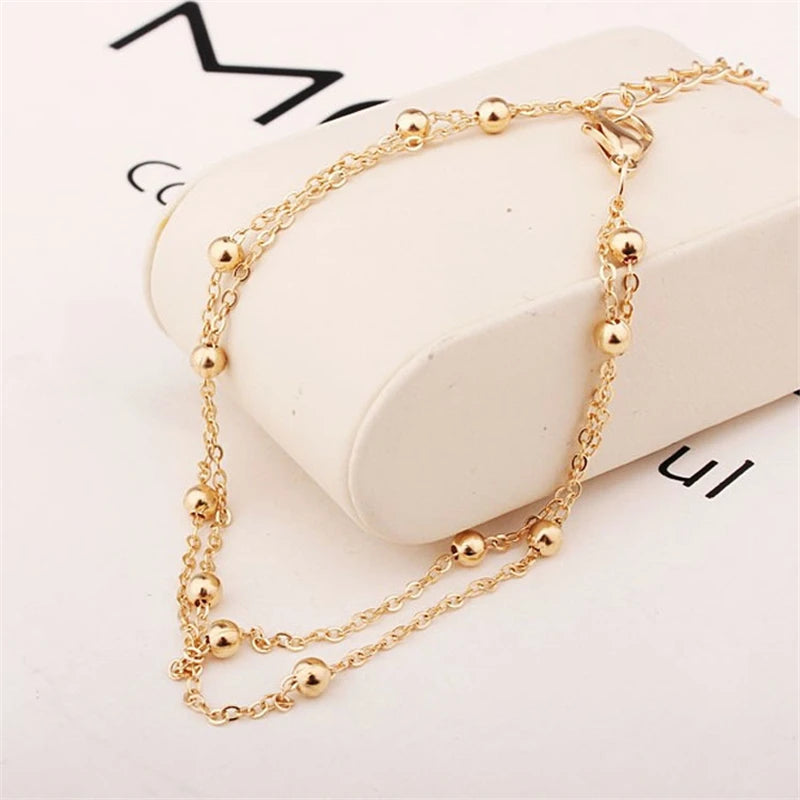 Bracelet de Cheville Bohème Fleurs et Clochettes - Bijou de Pied