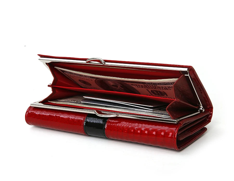 Cartera de mujer de piel de cocodrilo de lujo – Clutch largo premium FuturaTrend