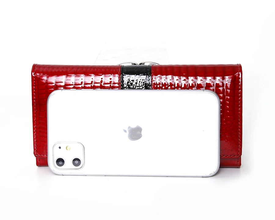 Cartera de mujer de piel de cocodrilo de lujo – Clutch largo premium FuturaTrend
