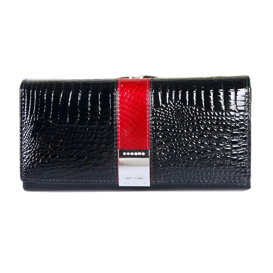 Cartera de mujer de piel de cocodrilo de lujo – Clutch largo premium FuturaTrend