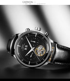 Montre Homme Automatique Cuir & Verre Saphir — Mécanique Luxury 3ATM