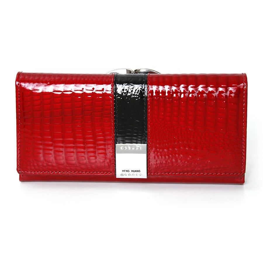 Women's Croc Leather Luxury Wallet — Premium Long Clutch FuturaTrend