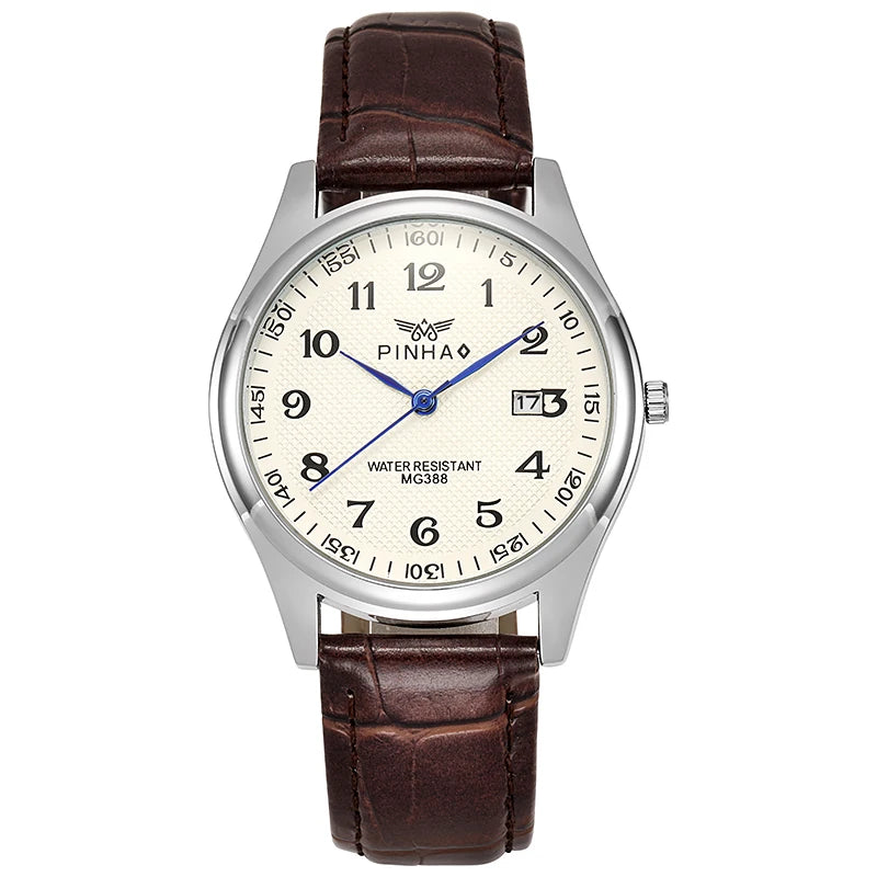 Montre Homme Cuir Casual Fashion — Style Décontracté Élégant