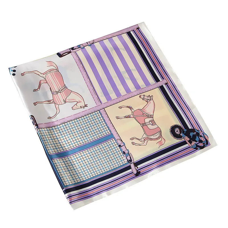 Women's Silk Scarf Plaid Carriage — Elegant Striped Shawl FuturaTrend