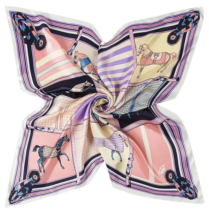 Women's Silk Scarf Plaid Carriage — Elegant Striped Shawl FuturaTrend