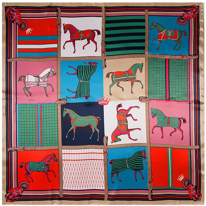 Women's Silk Scarf Plaid Carriage — Elegant Striped Shawl FuturaTrend