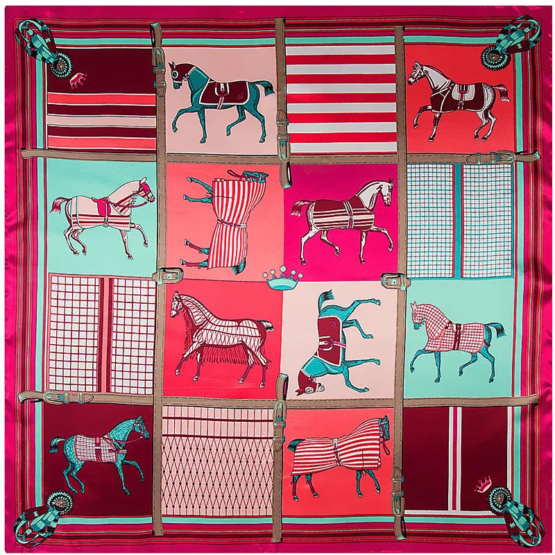 Women's Silk Scarf Plaid Carriage — Elegant Striped Shawl FuturaTrend