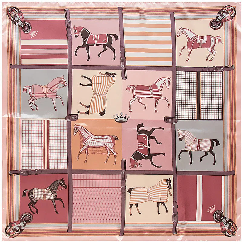 Women's Silk Scarf Plaid Carriage — Elegant Striped Shawl FuturaTrend