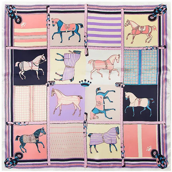 Women's Silk Scarf Plaid Carriage — Elegant Striped Shawl FuturaTrend
