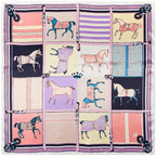 Women's Silk Scarf Plaid Carriage — Elegant Striped Shawl FuturaTrend