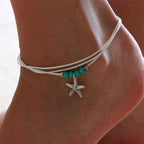 Bracelet de Cheville Bohème Fleurs et Clochettes - Bijou de Pied