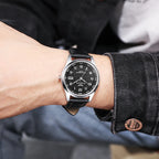 Montre Homme Cuir Casual Fashion — Style Décontracté Élégant