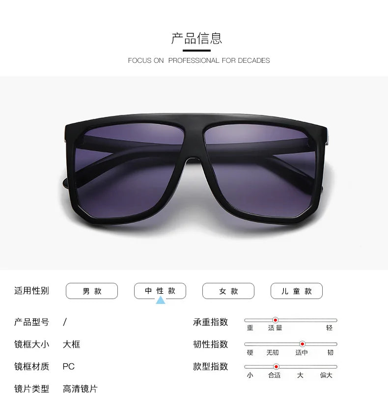 Lunettes de Soleil Oversize Femme - Design Luxury Noir