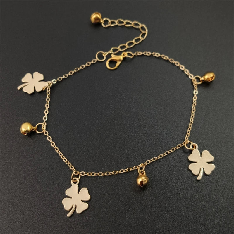 Bracelet de Cheville Bohème Fleurs et Clochettes - Bijou de Pied