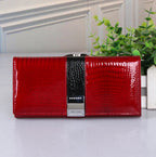 Cartera de mujer de piel de cocodrilo de lujo – Clutch largo premium FuturaTrend