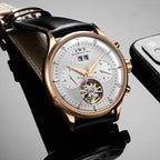 Montre Homme Automatique Cuir & Verre Saphir — Mécanique Luxury 3ATM